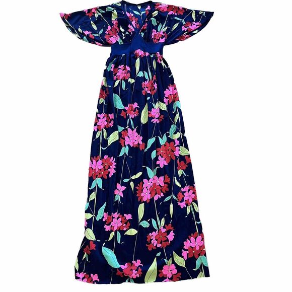 Vintage OLGA 60s 70s Gown GoGo Mod Retro Flower Nightgown Dress Size Small - Picture 2 of 7